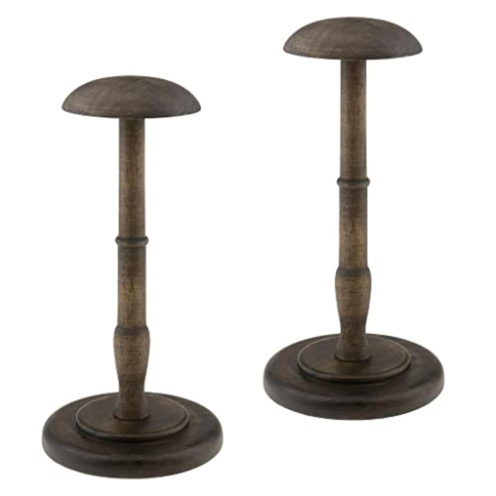 2 Pcs Dome Shaped Wooden Cap Hat Holder Display Stand