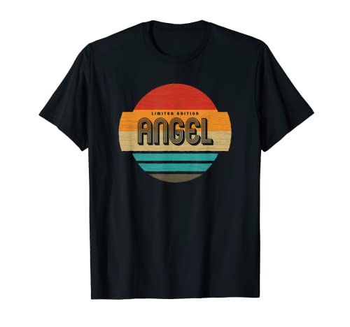 Angel Nombre Retro Vintage Sunset Limited Edition Camiseta