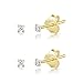 DTPsilver - 2 PAIRES de MINI ou Petits Clous/Puces d'oreilles en Argent Fin 925 Plaqué Or Jaune et Oxyde de Zirconium Ronds - Diamètre: 2 mm - Blanc/Clair CZ