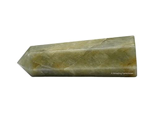 Image of Amazing Gemstone Yellow Aquamarine Crystal Towers - Natural Healing Crystal Point Obelisk for Reiki Healing and Crystal Grid (2 inch to 3 inch Inch)