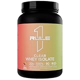 Rule 1 Proteins Clear Whey Isolate - 20g All-Whey Isolate Protein Mix, Over 9g EAAs, 90 Calories, Zero Sugar, Easy to Digest, Light, Crisp, and Refreshing Taste (27 Servings, Cherry Limade)