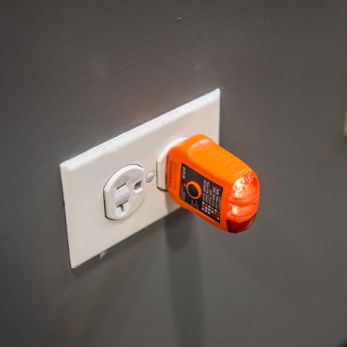 Image of Klein Tools RT210 Outlet Tester, Receptacle Tester for GFCI / Standard North American AC Electrical Outlets, Detects Common Wiring Problems