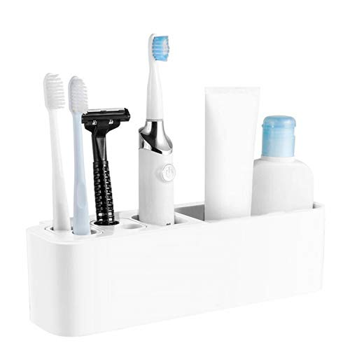 Zahnbürstenhalter - RIGHTWELL Zahnbürstenhalter Elektrische Zahnbürste - Badezimmer Aufbewahrung an der Wand befestigter Zahnbürstenhalter, Zahnpasta Halter mit Saugnapf