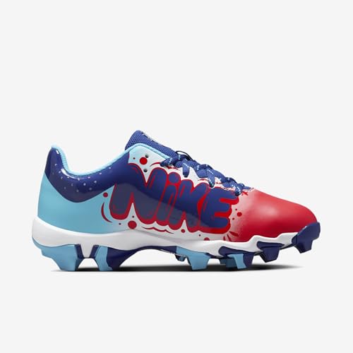 Nike Hyperdiamond 4 Keystone Big Kids' Softball Cleats (FZ8655-601, Light Crimson/Baltic Blue/White/Deep Royal Blue)3