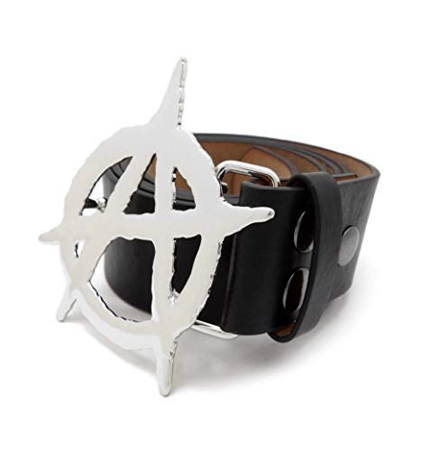 Hip Hop Collection Fashion White Gold Plated Anarchy Fashion Buckle & Leather Belt2