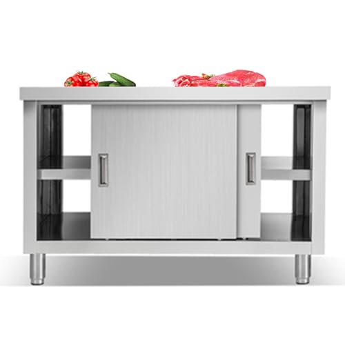 Generisch Edelstahl Arbeitstisch mit Schränken 80x60x80cm