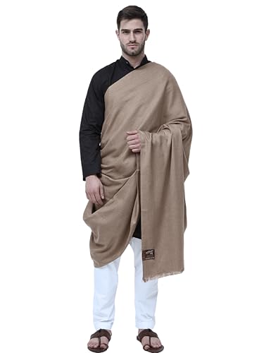 Image of Arvore Bunkaar Men's Dhariwal Plain Woolen Handloom Lohi /Shawl (48 inch X 102 inch)