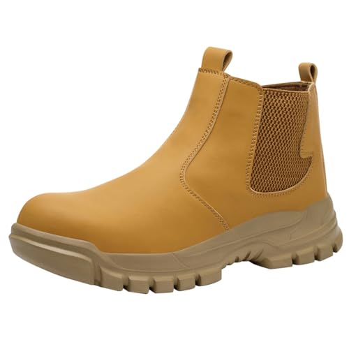 Zapatos de negocios Negro Hombres 48 Tamaño al aire libre BAU Zapatos de trabajo Antideslizante Ligero y desgaste Zapatos de trabajo Zapatos Hombres Negro Amarillo, amarillo, 37 EU