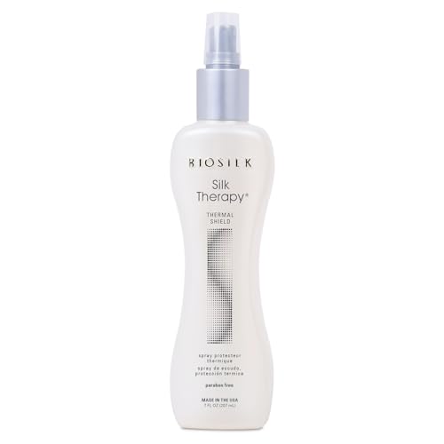 BioSilk Silk Therapy Thermal Shield Protection Spray, Helps Shield Hair From Thermal Damage & Hold Styles, Sulfate, Paraben, & Cruelty-Free, 7 Oz