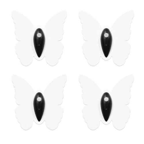 Image of Eneru Motion Sensor Wall Sconce Set of 4, Rechargeable Wall Lights, White | 5000mAh Battery Operated Wall Sconces, Motion Activated, Magnetic Butterfly Night Light for Hallway Stair Closet Pantry Porch