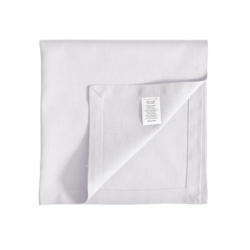 FINGERCRAFT Cloth Napkin, Cotton Linen, Set of 12, 20x20 inch, White by FINGERCRAFT - Used condition - Image 4