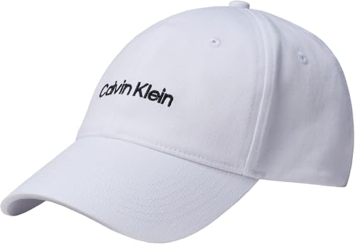 Calvin Klein Herren Cap Embroidery aus Baumwolle, Mehrfarbig (Bright White/ Black), Einheitsgröße