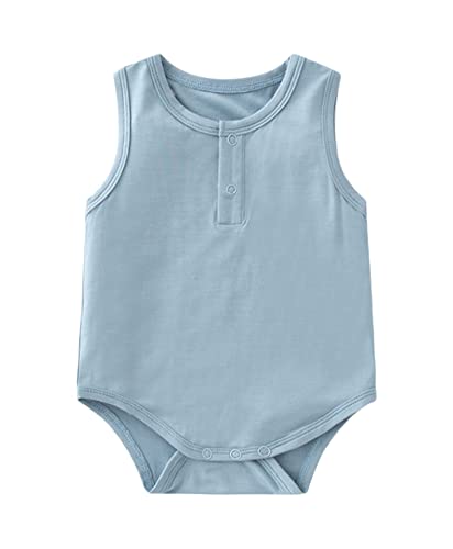 Baby Boys Girls Sleeveless Bodysuits, Rayon from Bamboo Rompers for Spring Summer3