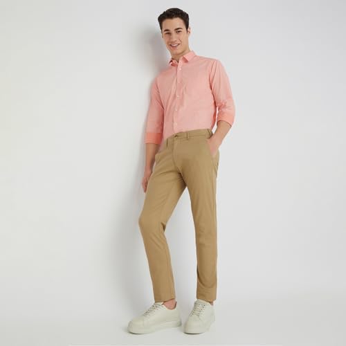 Image of Colorplus Men's Cotton Blend Print Pattern Nuvo Fit Flat Front Casual Trouser