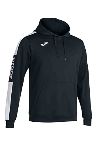 Joma Hombre Sudadera con Capucha, Negro-Blanco, M
