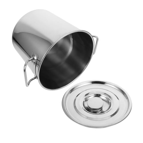 LOPUNER Olla Inoxidable Profunda Doble Asas Cocción Guisos Cocina Capacidad de Uso Comercial y Familiar
