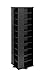 Prepac 4 Sided Revolving Display Cabinet, Black Storage Cabinet with 36 Adjustable Shelves Narrow DVD Storage Cabinet Ideal for Living Room 18.75