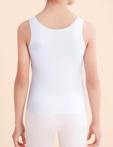 Happy Cherry Girls Sleeveless Padded Undershirts Long Tank Top with Bra Pads Stretch Camisoles for Teen Girl 7-16 Years2