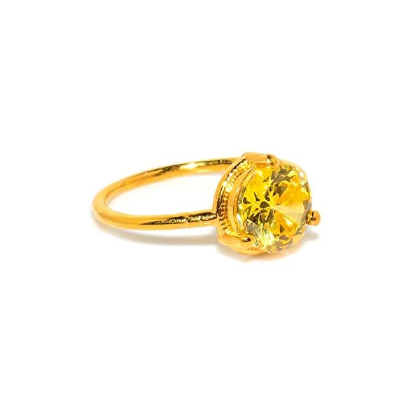 925 Sterling Silver Stacking Rings Citrine Gemstone Solitaire Rings for Woman Designer's ring Romantic Band for Girls - Image 5