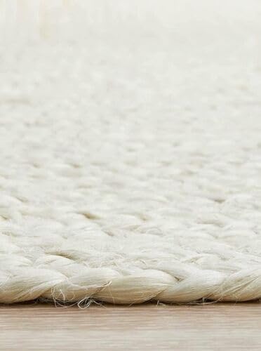 Tapis ovale en jute fait à la main Blanc cassé 0,8 x 1,2 m