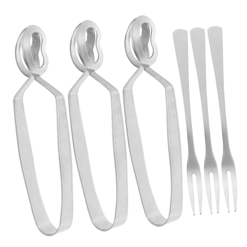 Cabilock 3 ensembles Pince à Escargots Acier Inoxydable avec Fourchettes Ustensiles pour Dîner de Snails Ensemble pour Cuisine Repas Français