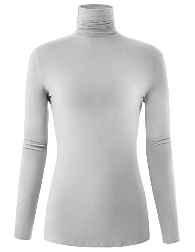 Image of AUHEGN Women's Long Sleeve Lightweight Turtleneck Top Pullover Casual Active Layer Tops Shirts