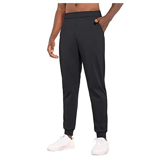 BALEAF Men's Golf Joggers Pants Stretch Sweatpants Slim Fit Work Casual Running Track Pants with Pockets Black L