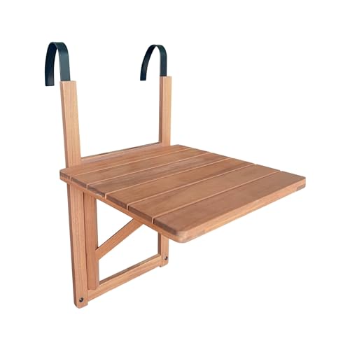 sweeek - Table d'appoint en Bois pour Balcon. carrée. Rabattable. Hauteur Ajustable