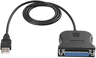 Usb To Printer Db25 25-Pin Parallel Port Cable Adapter - Black Bi-directional Parallel Interface Communication USB to 25 Pin DB25 Parallel Printer Cable Adapter Cord Converter