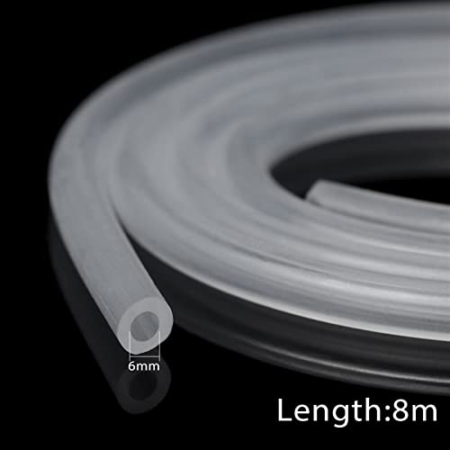 Zkenshan-Pure Silicone Tubing 1 Meter Food Grade Transparent Silicone Rubber Hose 2 3 4 5 6 7 8 10 Mm Out Diameter Useful Flexible Silicone Tube Clear Rubber, Good Wall Thickness ( Color : 6X8mm )