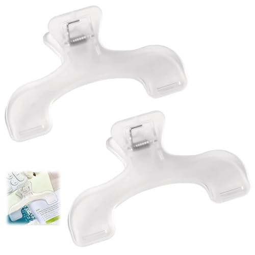 2 PCS Pieza de clips transparentes para sujetar páginas de libros, Portátiles clips para páginas de libros, para oficina, hogar, escuela, música