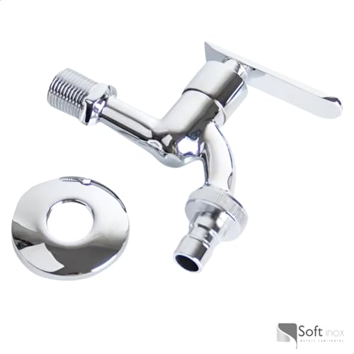 SOFTINOX Torneira Curta para Jardim/Área Externa Metal 1/4 Volta Soft Inox Durável e Prática