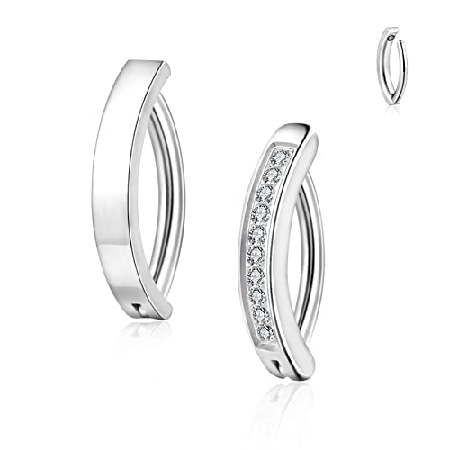 CANDYFANCY 14G Dangly Belly Button Rings Surgical Steel Gem Navel Rings Dangle Triple Round CZ Barbell Belly Piercings Jewelry