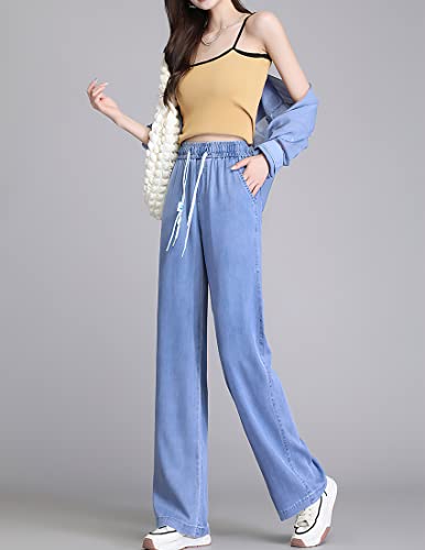 ebossy Women's Casual High Waist Korean Lyocell Harem Pants Cropped Trousers4