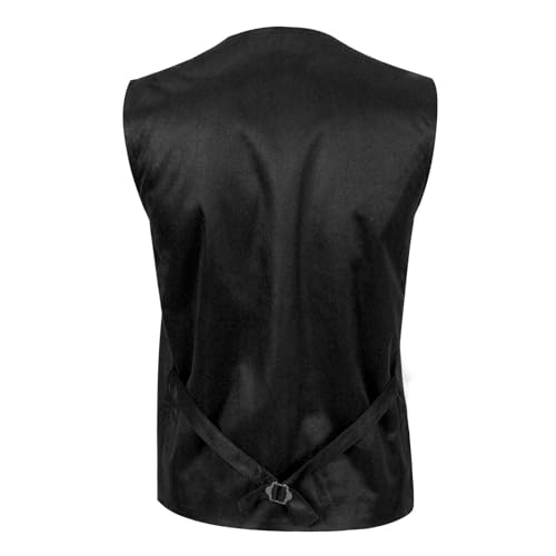Mens Medieval V Neck Suit Vest Vintage Western Cowboy Waistcoat Single Breasted Casual Regular Fit Vests with Pockets3