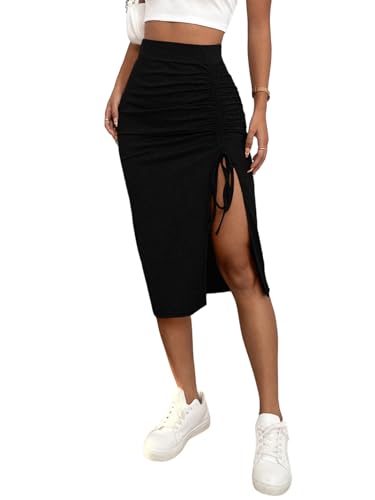 Image of KOTTY Women's Solid and Printed Skirts - A-Line || Pencil || Midi || Maxi || Knee-Length || Flared || Asymmetric Styles for Chic and Comfortable Fashion
