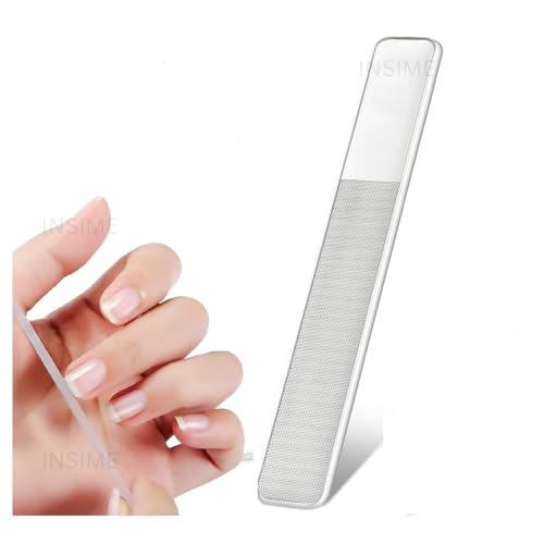 INSIME Nano Crystal Glass nail filer and buffer | Glass nail file with nail shaper for women girls | Washable Reusable Crystal Nail filler & Glass Nail Shiner polisher for professional manicure pedicure