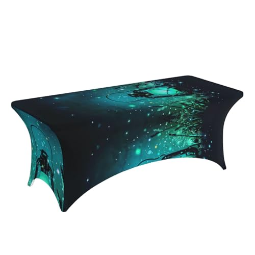 Nappe de table extensible élasthanne motif lucioles imprimé lavable
