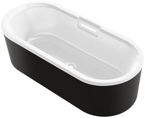 Kohler 66" x 32" x 22" Freestanding Oval Bathtub with Shroud - White Cast Iron with Acrylic Shroud