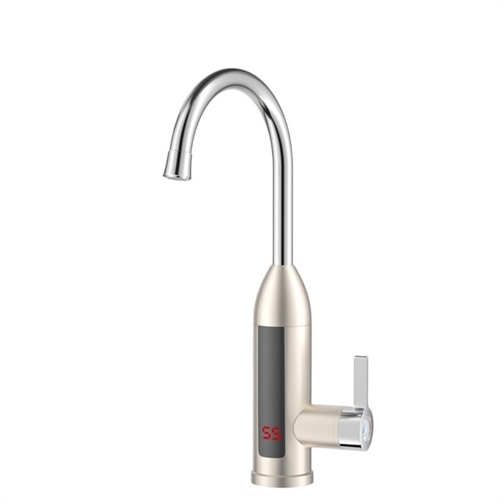 Electric Tap 110V/220V Electric Faucet Water Heater Temperature Display Instant Hot Heaters Kitchen Tankless Heating(110V,Gold)