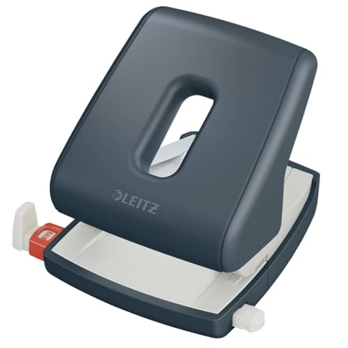 Leitz Locher, Für 30 Blatt, Anschlagschiene mit Formatangaben, Ergonomisches Design, Samtgrau, Cosy-Serie, 50040089
