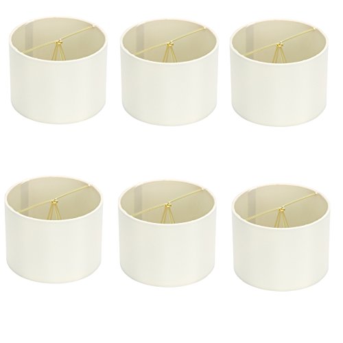 Upgradelights Eggshell Silk 6 Inch Clip On Barrel Chandelier Lamp Shades (Set of 6) 6x6x4