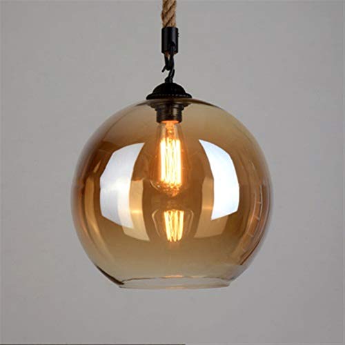 Lustre corde de chanvre rétro pour ambiance bar et restaurant 20cm