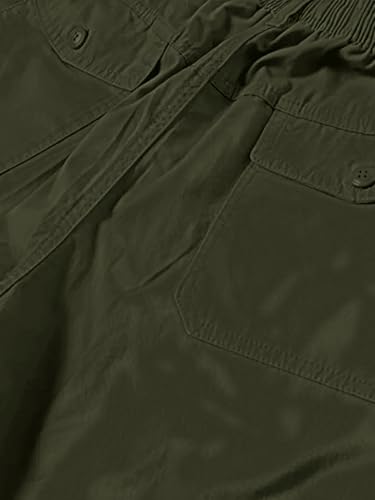 Image of Vogaan Casual Solid Men's Regular Fit Drawstring Cargo Pants with Multiple Pockets | Cotton Cargos for Men