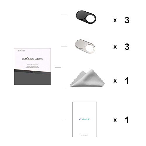 Webcam Cover Slide Metal Magnet Sliding Web Camera Cover Slider For Laptops Macbook Pro Hp Imac Iphone Cellphone-For Protecting Your Privacy-Strong Adhesive-6 Packs(3Black+3Silver) #TOP4