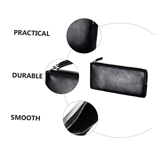 PartyKindom Long Men Wallet Lightweight Soft Leather Business Handbag with Multi Dividers for Cards Cash Coins Stylish Casual Mens Clutch for Everyday Use and Gift Giving4