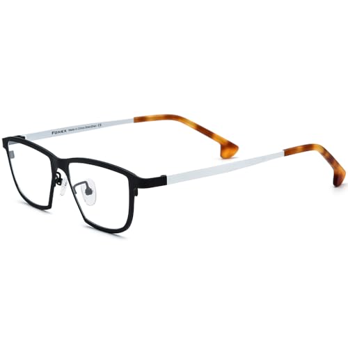 Image of FONEX Colorful Pure Titanium Glasses Frame Women Retro Round Eyeglasses
