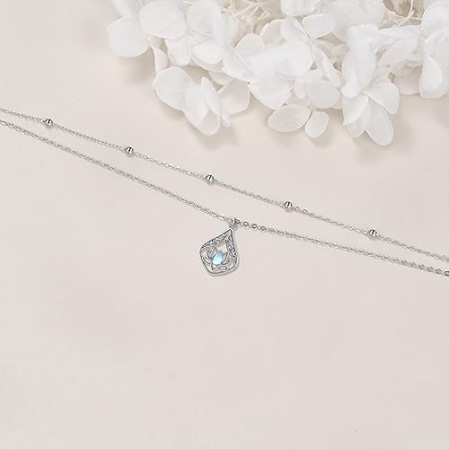 Image of POPLYKE 925 Sterling Silver Double Layered Chain Evil Eye Daisy Sunflower Butterfly Anklets for Women Holiday Beach Crystal Ankle Bracelet Dainty Evil Eye Jewelry