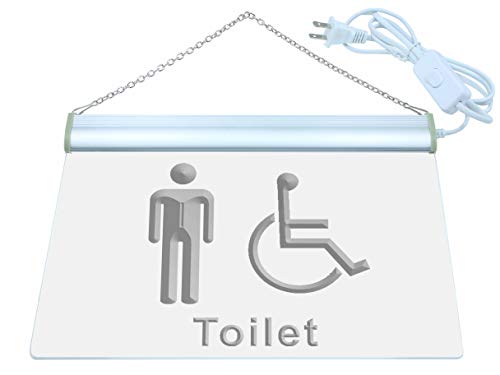 ADVPRO Disabled Wheelchair Handicap Men Restroom Toilet LED Neon Sign Red 24 x 16 Inches st4s64-i1023-r