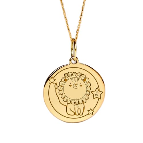 Colgante de Leo para recién nacido LKBEADS, el regalo ideal de bautizo con cadena